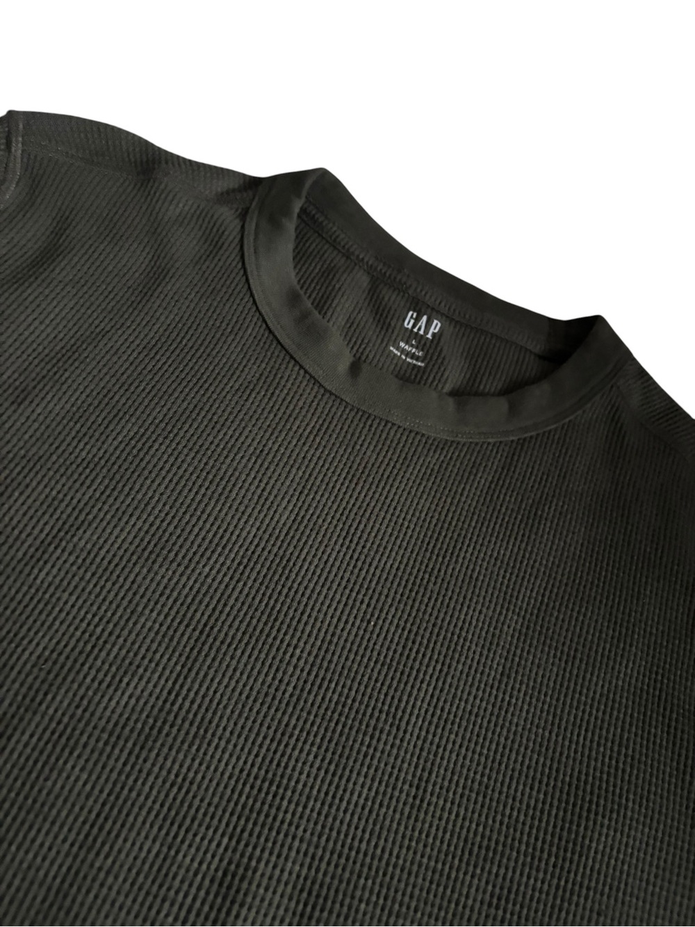 GAP Ribbed Crewneck Tee in Olive Green